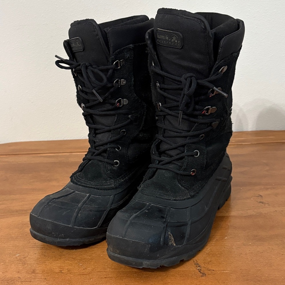 Kamik Nation Pro Black Insulated Snow Boots Size 12